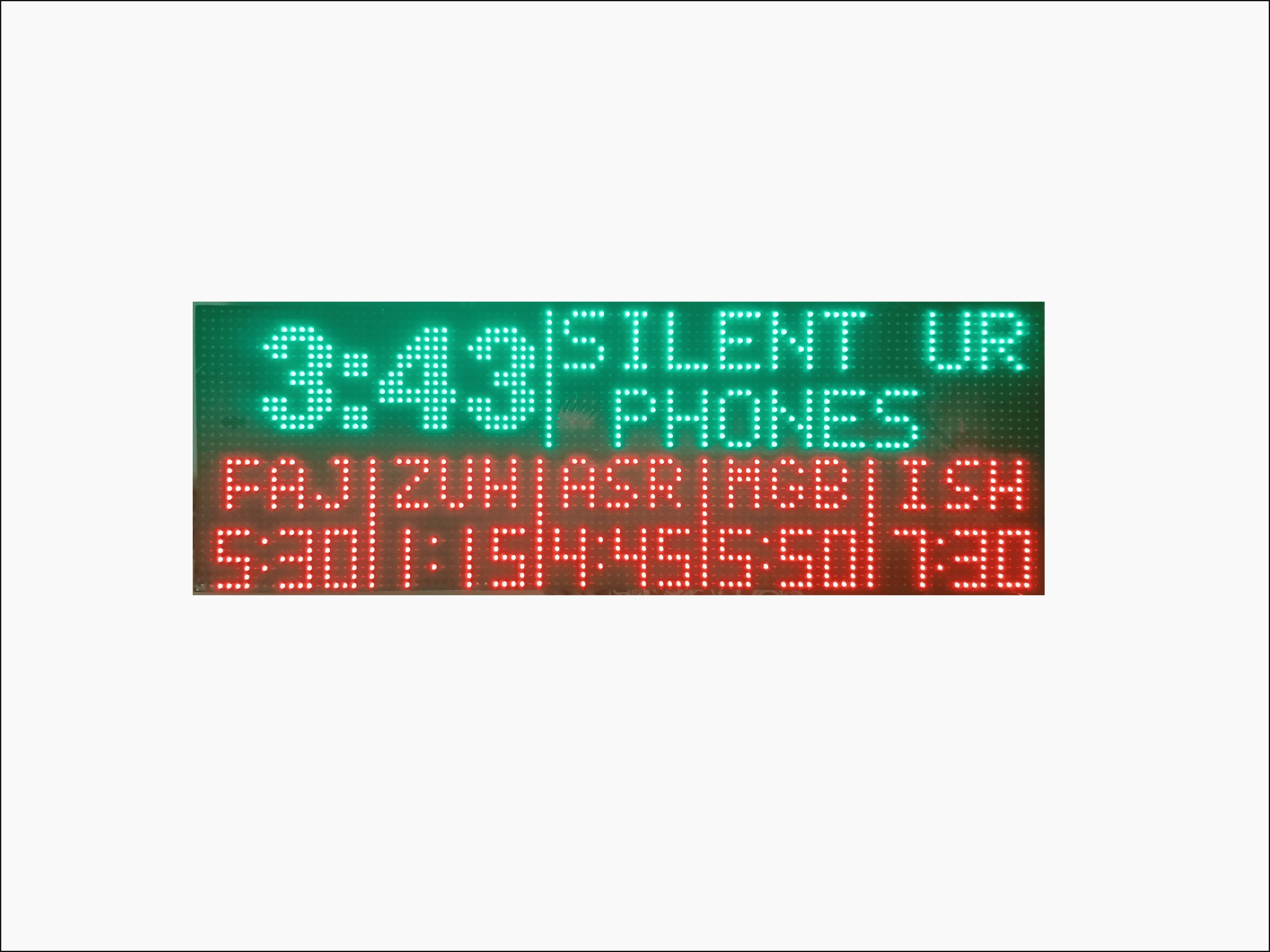 L1 - Large Smart Prayer Times Display for Masjids, Organizations & Offices | Prayer/Salah/Namaz Times LED Digital Display | Automatic Salaah Time Indicator